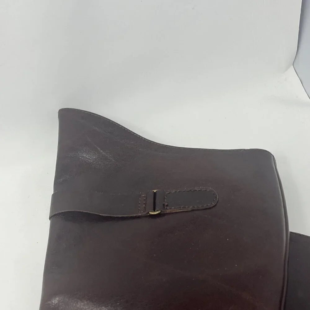 DAVOS Gomma tall riding boots 10 women brown leather equestrian